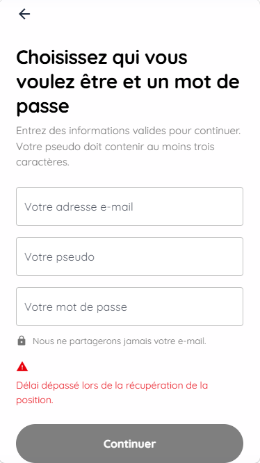 Créer un compte en 5 étapes (mobile)