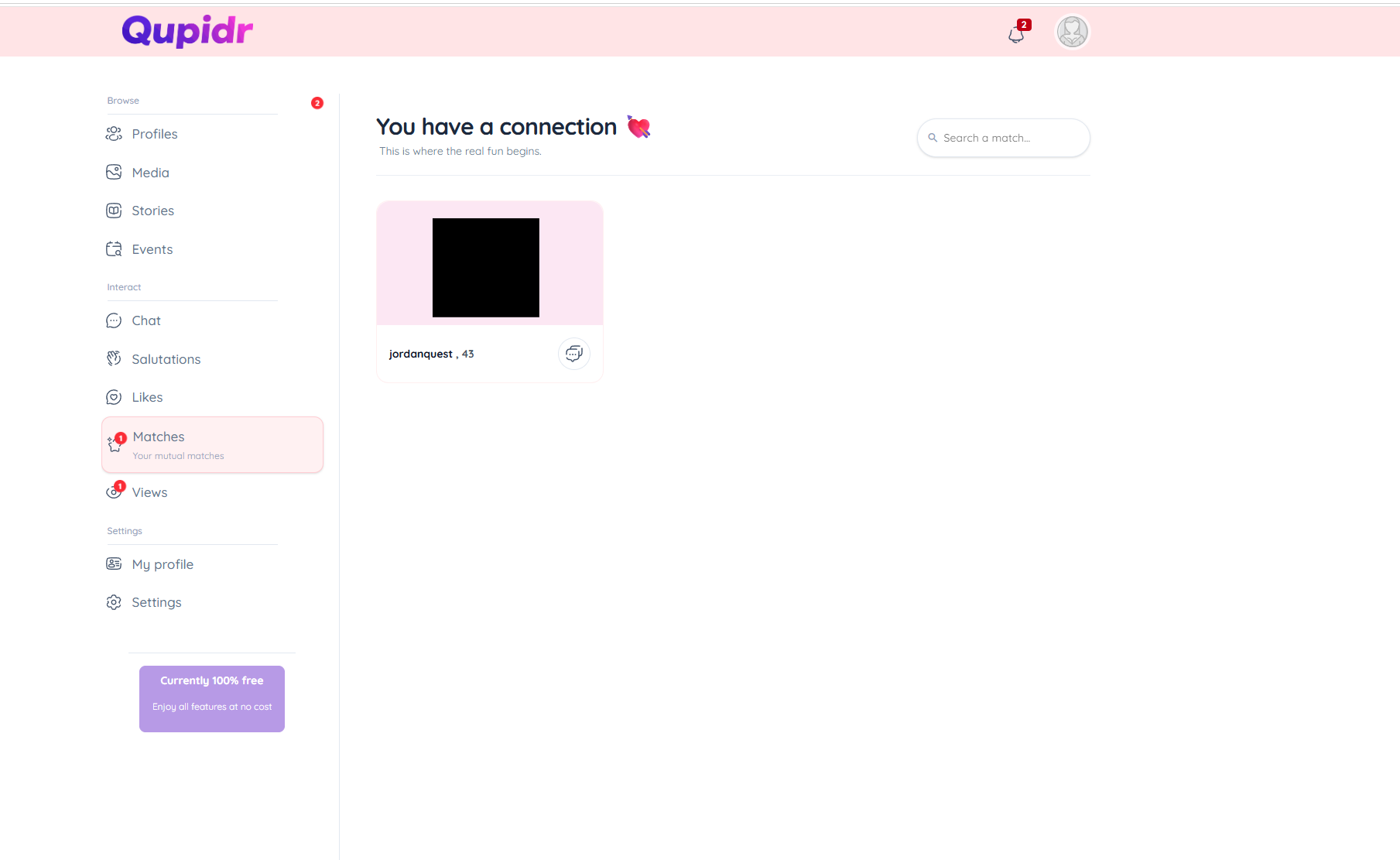 See who matched with you