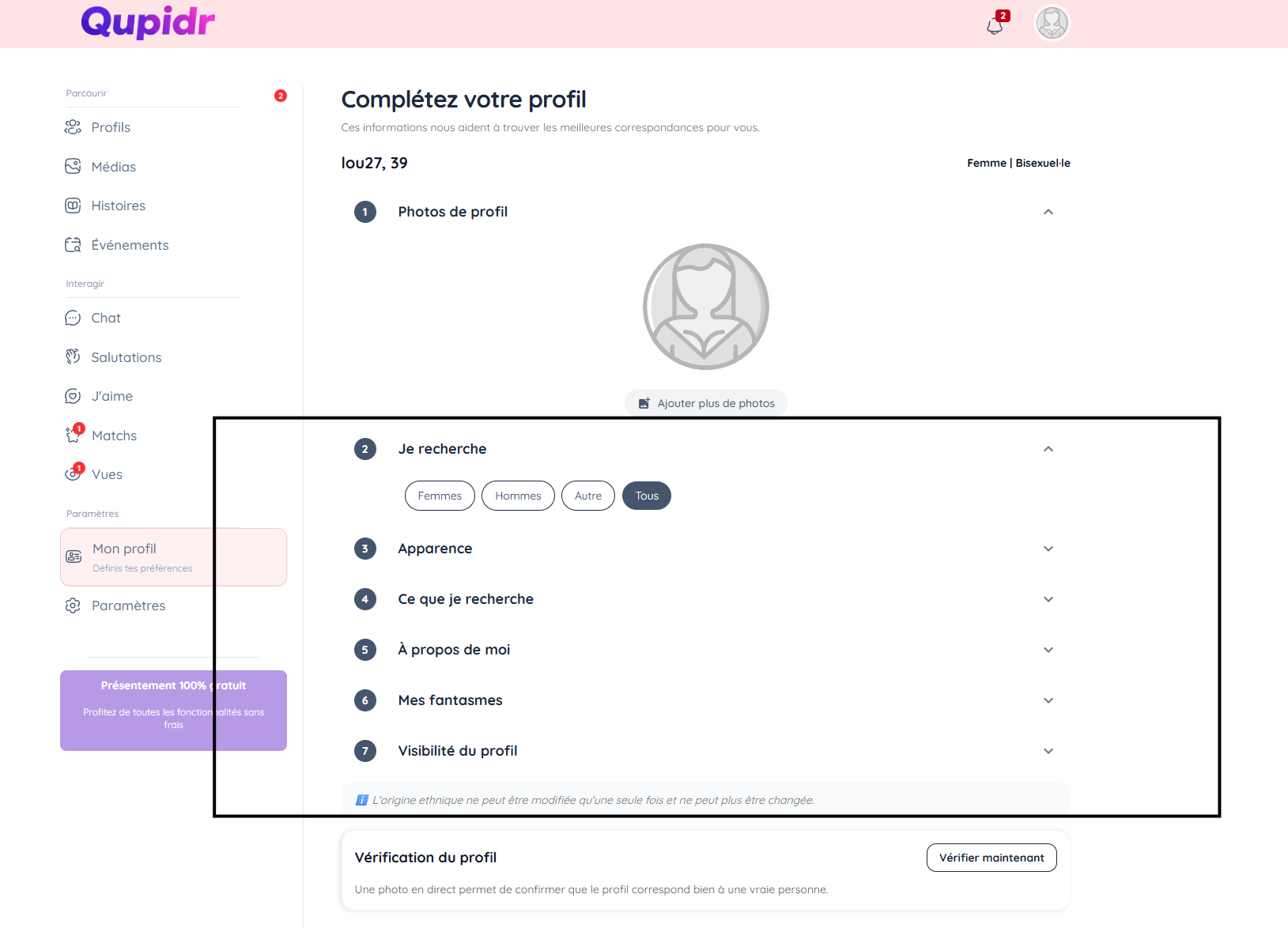 Modifier mes informations